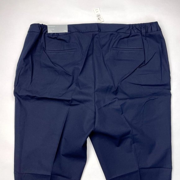 Talbots Slim Crop Pants Women 24W NWT $99 Stretch Cotton Elastic Waist Scallop - Picture 4 of 12